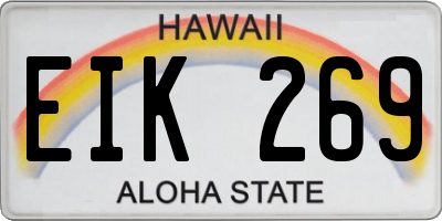 HI license plate EIK269