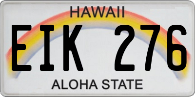 HI license plate EIK276