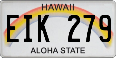 HI license plate EIK279
