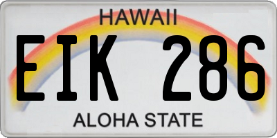HI license plate EIK286