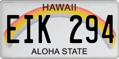 HI license plate EIK294