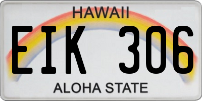 HI license plate EIK306