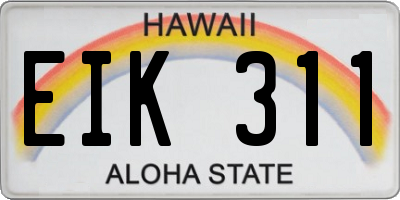 HI license plate EIK311