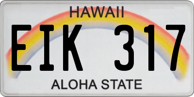 HI license plate EIK317