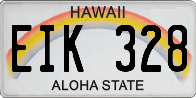 HI license plate EIK328
