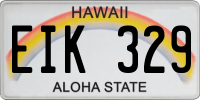 HI license plate EIK329