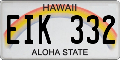 HI license plate EIK332