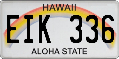 HI license plate EIK336