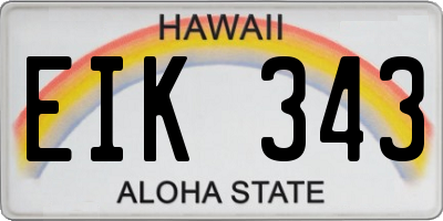 HI license plate EIK343