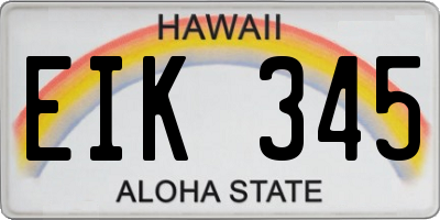HI license plate EIK345