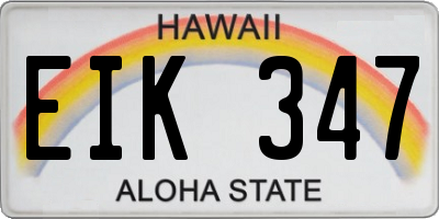 HI license plate EIK347
