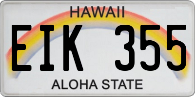 HI license plate EIK355