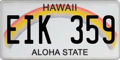 HI license plate EIK359