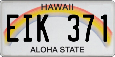 HI license plate EIK371