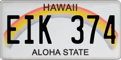 HI license plate EIK374