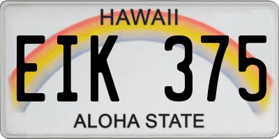 HI license plate EIK375