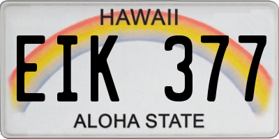 HI license plate EIK377