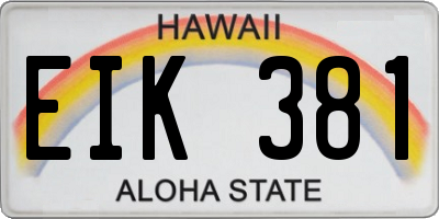 HI license plate EIK381