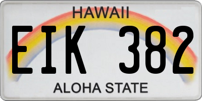 HI license plate EIK382