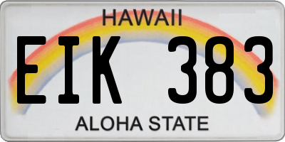 HI license plate EIK383