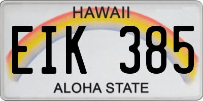 HI license plate EIK385