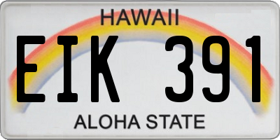 HI license plate EIK391