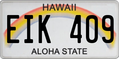 HI license plate EIK409
