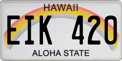 HI license plate EIK420