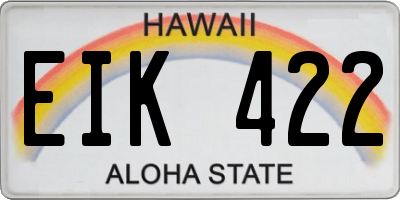 HI license plate EIK422