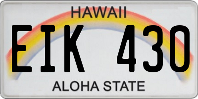 HI license plate EIK430