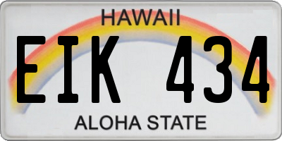 HI license plate EIK434