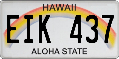 HI license plate EIK437