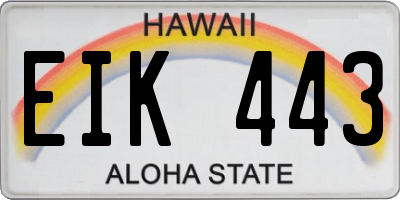 HI license plate EIK443