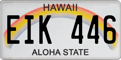 HI license plate EIK446