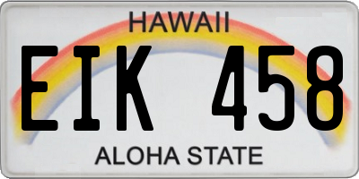 HI license plate EIK458