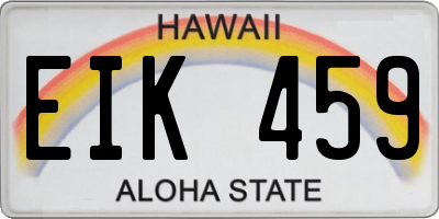 HI license plate EIK459