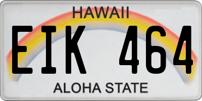 HI license plate EIK464