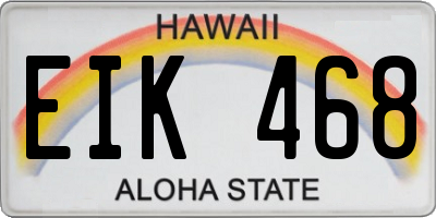 HI license plate EIK468