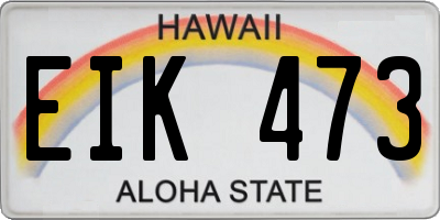 HI license plate EIK473