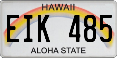 HI license plate EIK485