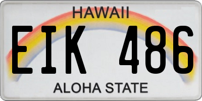 HI license plate EIK486