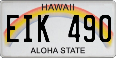 HI license plate EIK490