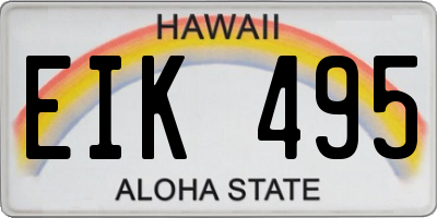 HI license plate EIK495