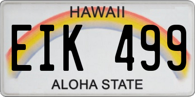 HI license plate EIK499