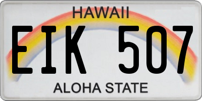 HI license plate EIK507