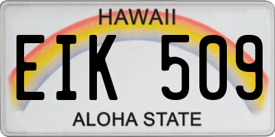 HI license plate EIK509
