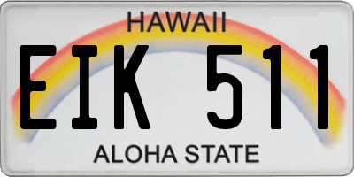 HI license plate EIK511