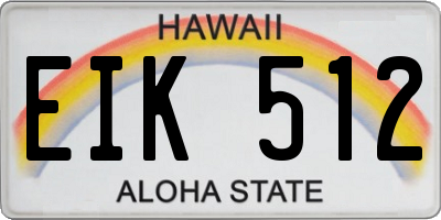 HI license plate EIK512