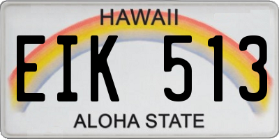 HI license plate EIK513