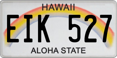 HI license plate EIK527
